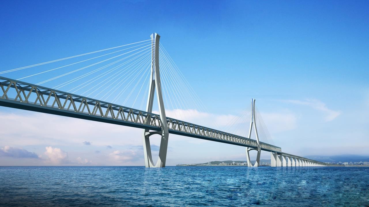 长109米重106吨 世界最长跨海高速铁路桥首根钢管桩入海_图1-2