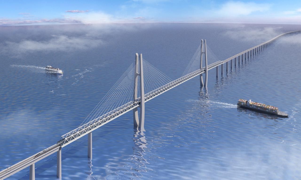 长109米重106吨 世界最长跨海高速铁路桥首根钢管桩入海_图1-3